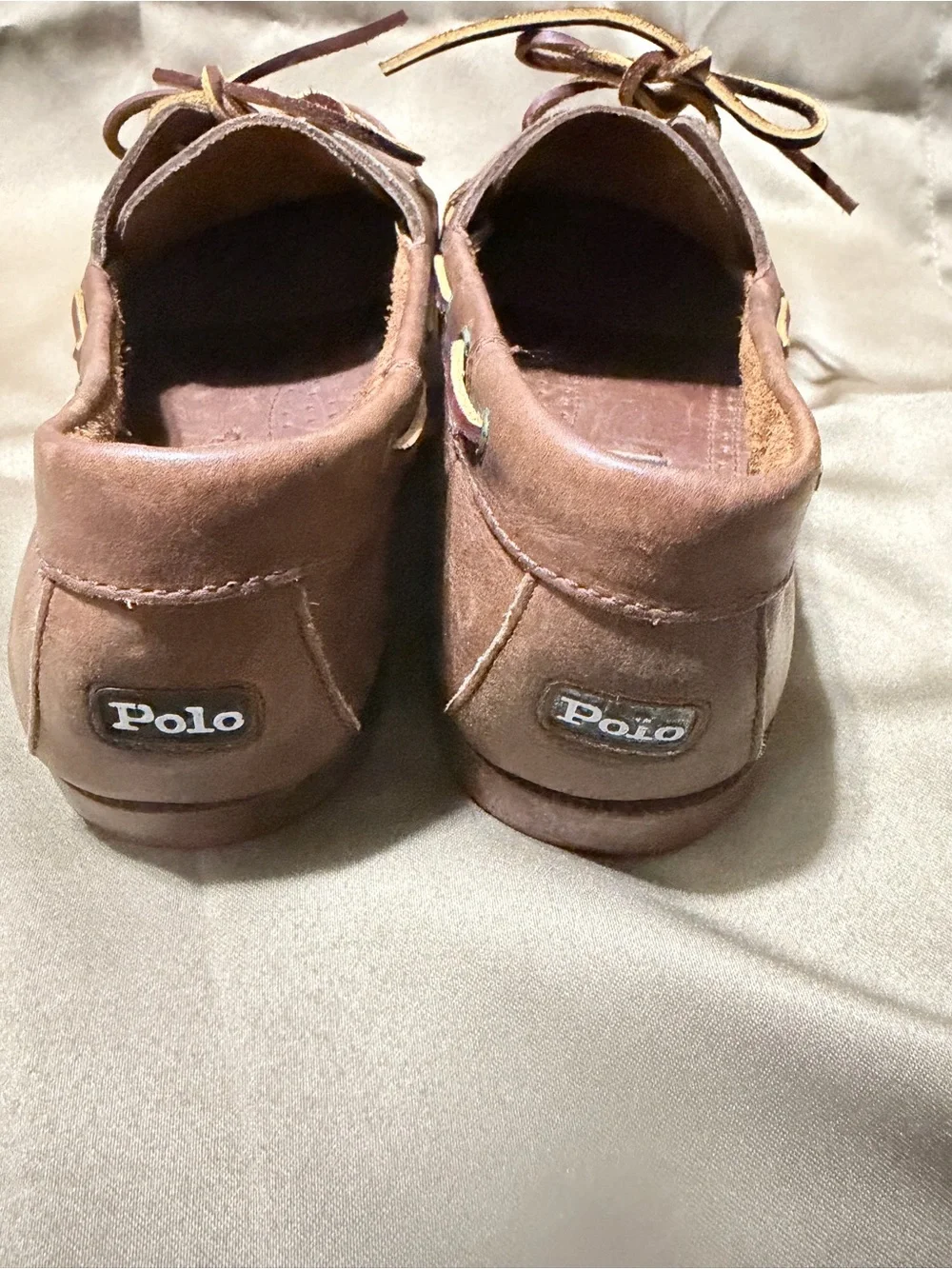 Polo by Ralph Lauren Brown Leather Shoes with Yellow Accent Laces size 11